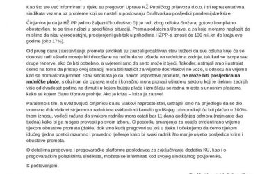 Poslovanje društva HŽ Putnički prijevoz u doba pandemije